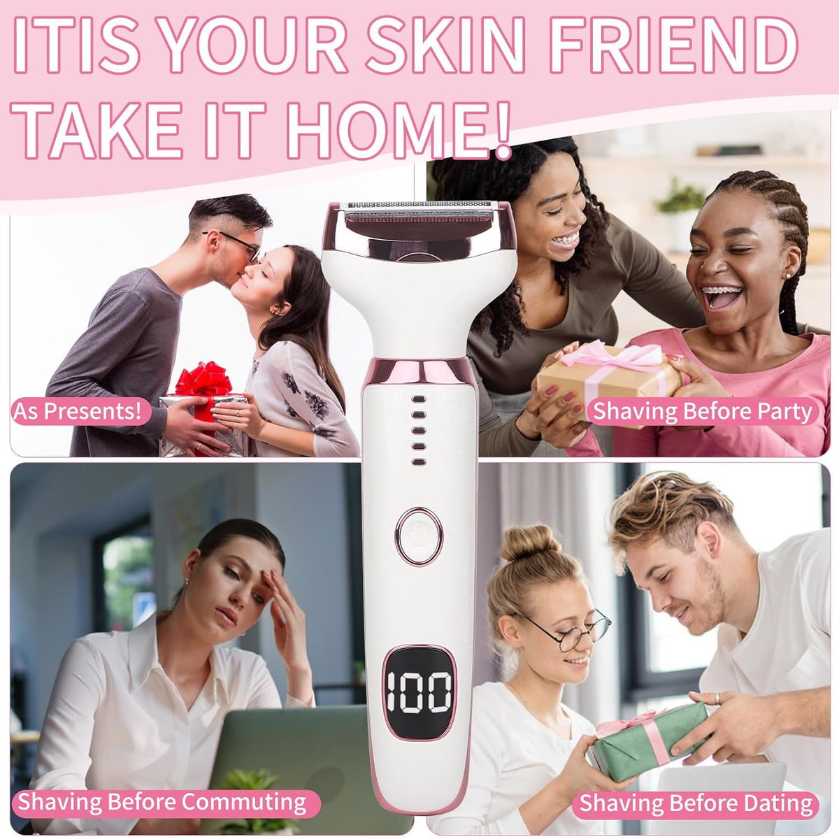 Next gen 4-in-1 Shaver with LED Display and Waterproof