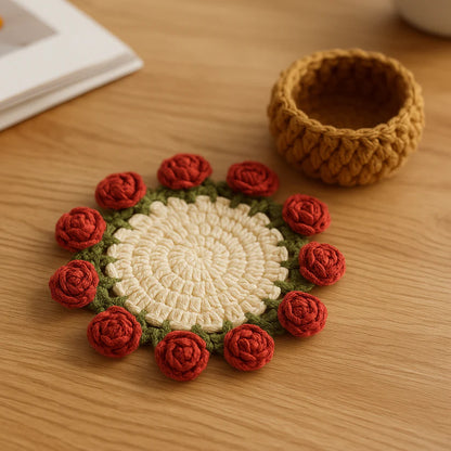 Handmade Crochet Bouquet Coaster