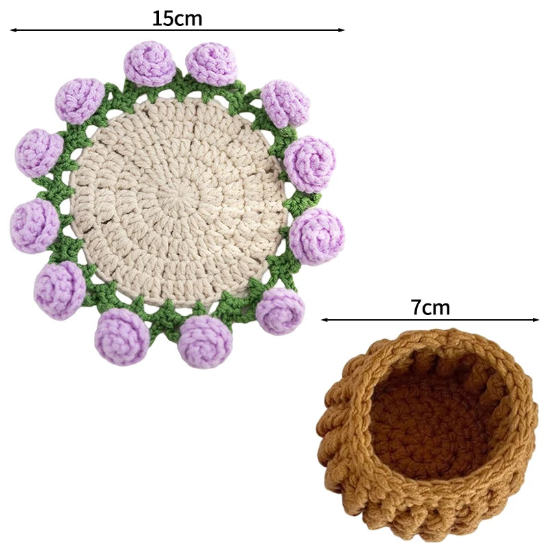 Handmade Crochet Bouquet Coaster